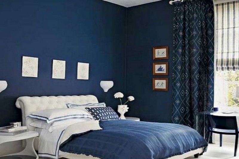 What Color Curtains go With Dark Blue Walls Krostrade