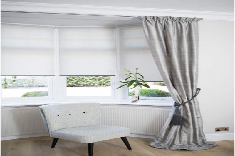 Dress a Bay Window with Blinds and Curtains