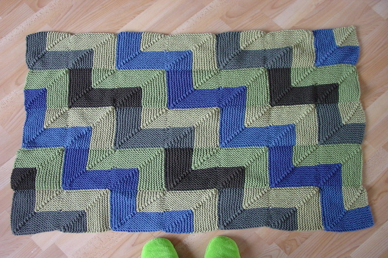 how to knit a zig zag blanket