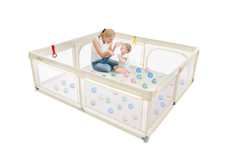 How to support kids playpen fence wall to wall
