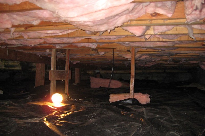 how to remove mildew from crawlspaces