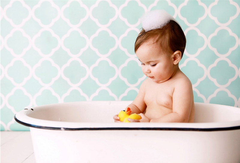 How to give a baby a bath in a shower